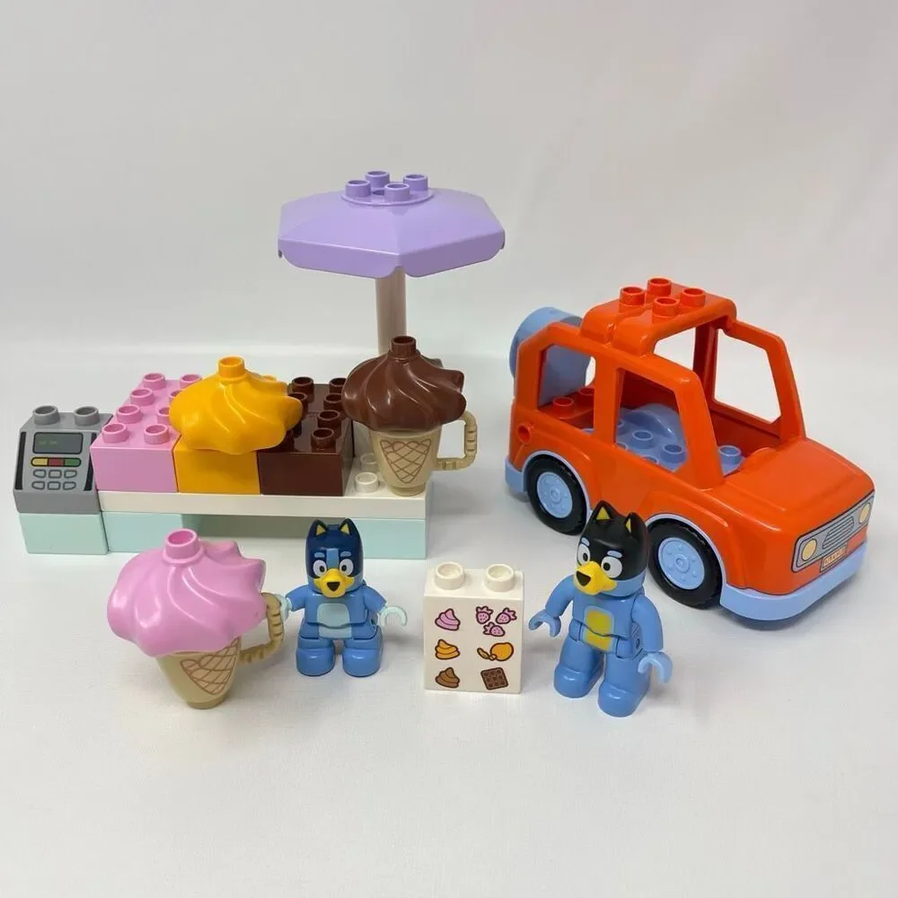 Lego Duplo 10458 Ice Cream Trip with Bluey 2025 Bandit & Bluey Figures Car Used